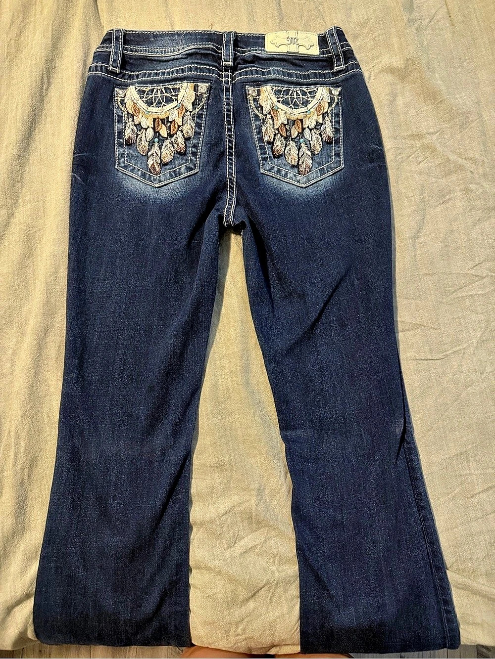 Miss Me Mid Rise Boot Cut Jeans Blue Waist 29